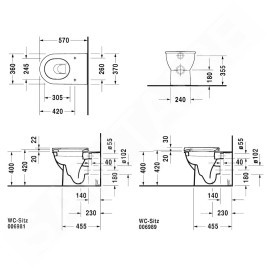 Duravit Darling New - WC à poser, sortie arrière, avec WonderGliss, blanc alpin 21390900001