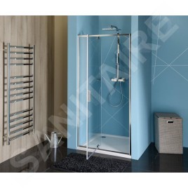 Polysan Easy Line - Porte de douche pivotante 880-1020 mm, aluminium poli/verre clair EL1715