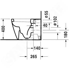 Duravit Starck 2 - WC à poser, 370 x 570 mm, avec WonderGliss, blanc 21280900001
