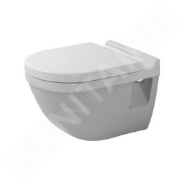 Duravit Starck 3 - WC suspendu, à fond plat, avec HygieneGlaze, blanc alpin 2201092000