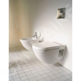Duravit Starck 3 - WC suspendu, à fond plat, avec HygieneGlaze, blanc alpin 2201092000