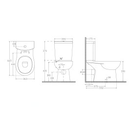 Sapho Céramique - WC combi Kairo, évacuation arrière, blanc PC105