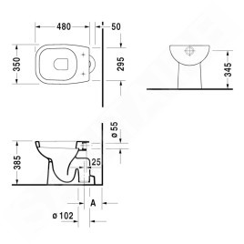 Duravit D-Code - WC à poser, évacuation verticale, avec HygieneGlaze, blanc alpin 21100120002