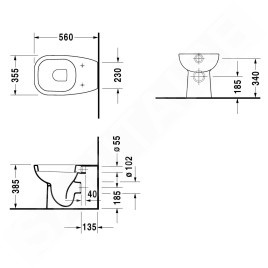Duravit D-Code - WC à poser, évacuation horizontale, avec HygieneGlaze, blanc 21150920002