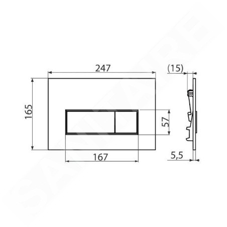 Alcadrain Thin - Bouton de commande affleurant, doré M575