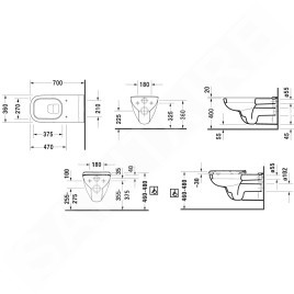 Duravit D-Code - WC suspendu, pour personnes à mobilité réduite, blanc 22280900002