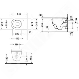 Duravit Starck 3 - WC suspendu Comfort, avec WonderGliss, blanc 22150900001