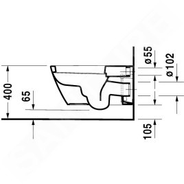 Duravit Starck 2 - WC suspendu, 375 mm x 620 mm, blanc- toilette 2533090000