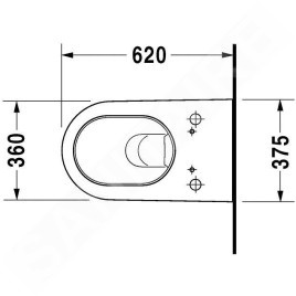 Duravit Starck 2 - WC suspendu pour abattant bidet SensoWash, avec WonderGliss, blanc alpin 25335900001