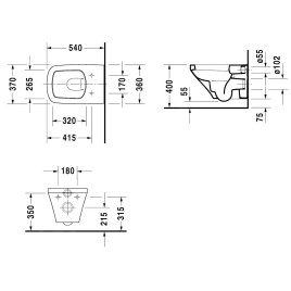 Duravit DuraStyle - WC suspendu, avec HygieneGlaze, blanc 2536092000