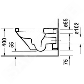 Duravit DuraStyle - WC suspendu Compact, blanc 2537090000