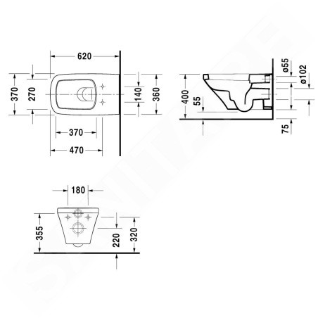 Duravit DuraStyle - WC suspendu, avec HygieneGlaze, blanc 2537092000