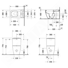 Duravit ME by Starck - WC à poser, évacuation horizontale, avec HygieneGlaze blanc alpin 2172092000