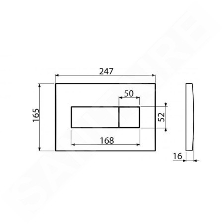 Alcadrain Basic - Bouton de commande affleurant, doré M375