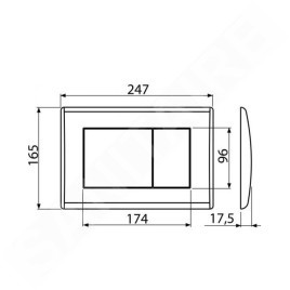 Alcadrain Basic - Bouton de commande affleurant, doré M275