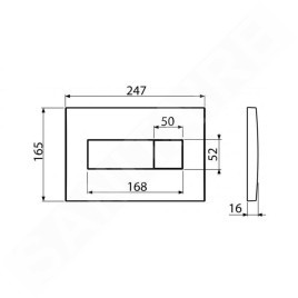 Alcadrain Basic - Plaque de déclenchement, chrome brillant M371