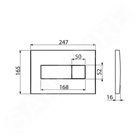 Alcadrain Basic - Plaque de déclenchement, chrome brillant M371
