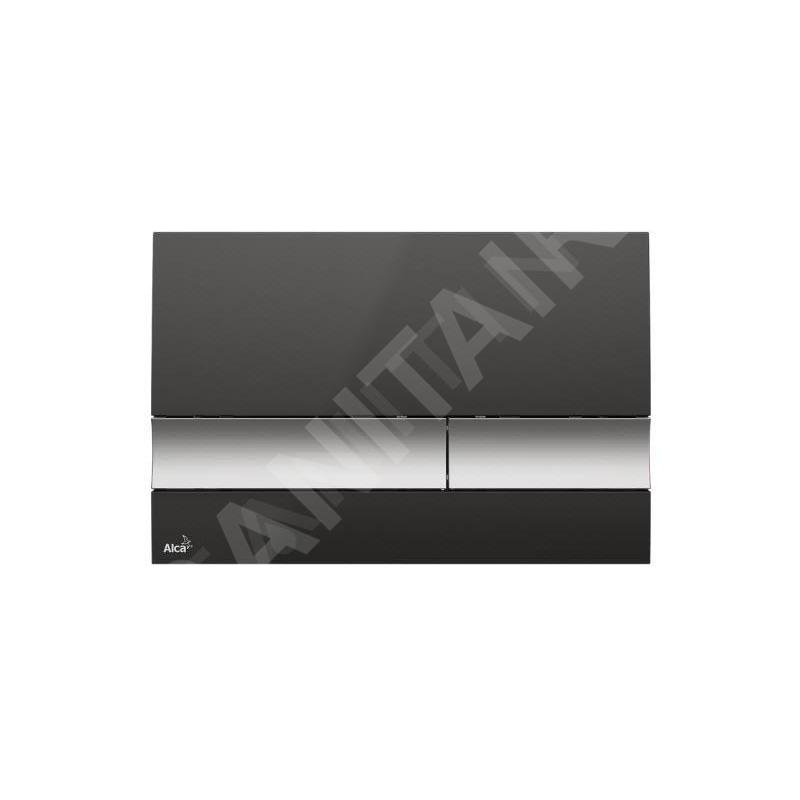 Alcadrain Basic - Bouton de commande affleurant, noir/chrome mat M1728-2 Alcadrain Basic - Bouton de commande affleurant, noir/chrome mat M1728-2