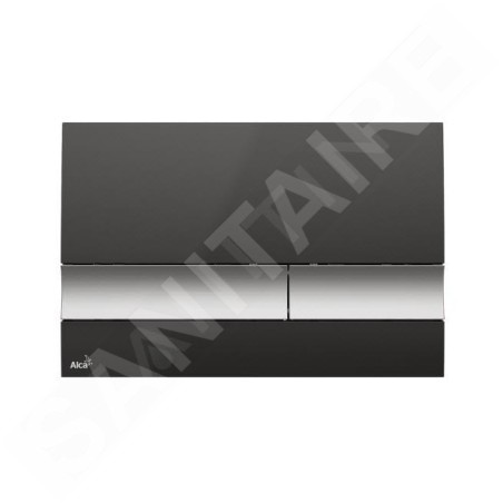 Alcadrain Basic - Bouton de commande affleurant, noir/chrome mat M1728-2