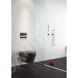 Alcadrain Basic - Bouton de commande affleurant, noir/chrome mat M1728-2