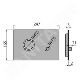 Alcadrain Flat - Bouton de commande affleurant, acier inoxydable semi-mat/brillant STING-INOX
