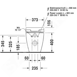 Duravit ME by Starck - Toilette à poser pour SensoWash, avec HygieneGlaze, blanc alpin 2169592000