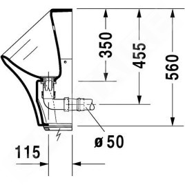 Duravit DuraStyle - Urinoir, commande électronique, alimentation d’eau arrière, Rimless, avec WonderGliss, blanc 28063100931