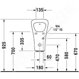Duravit DuraStyle - Urinoir, commande électronique, alimentation d’eau arrière, Rimless, avec WonderGliss, blanc 28063100001