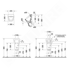 Duravit DuraStyle - Urinoir, commande électronique, alimentation d’eau arrière, blanc 2804310093