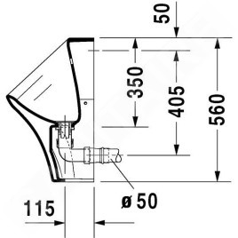 Duravit DuraStyle - Urinoir, alimentation d’eau arrière, Rimless, avec WonderGliss, blanc 28063000001