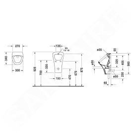 Duravit DuraStyle - Urinoir, évacuation horizontale, avec HygieneGlaze, blanc alpin 2804302000