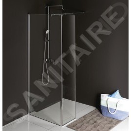 Polysan Modular Shower - Panneau de douche fixe MS2, 1000 mm, gauche, pour installation sur la paroi de douche MS2, verre clair