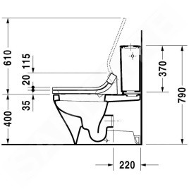 Duravit DuraStyle - Cuvette de WC à poser à installer avec réservoir, pour SensoWash, avec WonderGliss, blanc 21565900001