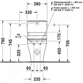 Duravit DuraStyle - Cuvette de WC à poser à installer avec réservoir, pour SensoWash, avec WonderGliss, blanc 21565900001