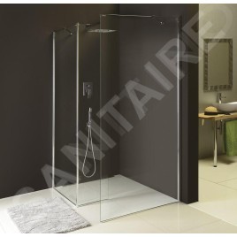 Polysan Modular Shower - Panneau de douche fixe MS2, 1000 mm, gauche, pour installation sur la paroi de douche MS2, verre clair