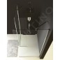 Polysan Modular Shower - Panneau de douche fixe MS2, 1000 mm, gauche, pour installation sur la paroi de douche MS2, verre clair