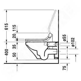 Duravit DuraStyle - WC suspendu pour SensoWash, avec WonderGliss, blanc 25425900001