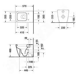 Duravit Happy D.2 - WC à poser, avec WonderGliss, blanc alpin 21590900001