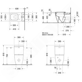 Duravit Happy D.2 - Cuvette à poser, Vario évacuation, avec HygieneGlaze, blanc 2134092000