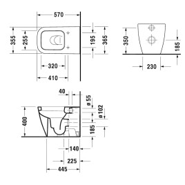 Duravit Happy D.2 - WC à poser, blanc 2159090000
