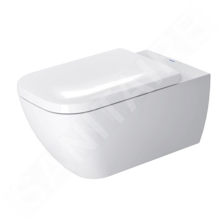 Duravit Happy D.2 - WC suspendu Rimless, avec WonderGliss, blanc alpin 25500900001