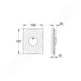 Grohe Surf - Bouton de commande, chrome 38574000