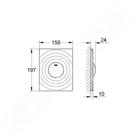 Grohe Surf - Bouton de commande, chrome 38574000