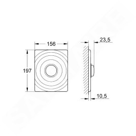 Grohe Surf - Bouton de commande, chrome 37069000