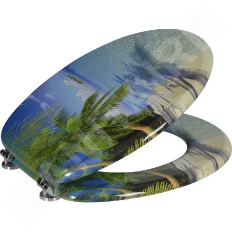 Aqualine Funny - Abattant de toilette avec impression de palmier HY-S351
