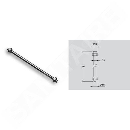 Sapho Accessoires - Tuyau pour urinoir, chrome AT92151