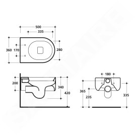 Sapho Kerasan Flo - Cuvette de toilette suspendue, blanc 311501