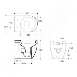 Sapho Kerasan Flo - WC à poser, évacuation arrière / bas, blanc 311601