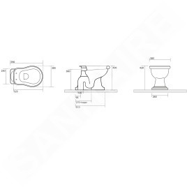 Sapho Kerasan Retro - WC à poser, évacuation par le bas, blanc 101001