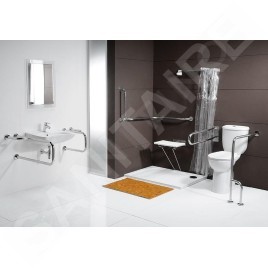 Sapho Céramique - WC à poser pour PMR, évacuation par le bas, blanc BD301.410.00